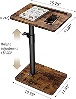 Vista 2 de Mesa Bandeja para Reposabrazos de Sofá para Sillón - Mesa Auxiliar Giratoria 360° con Altura Ajustable para Espacios Pequeños, Mesa Lateral