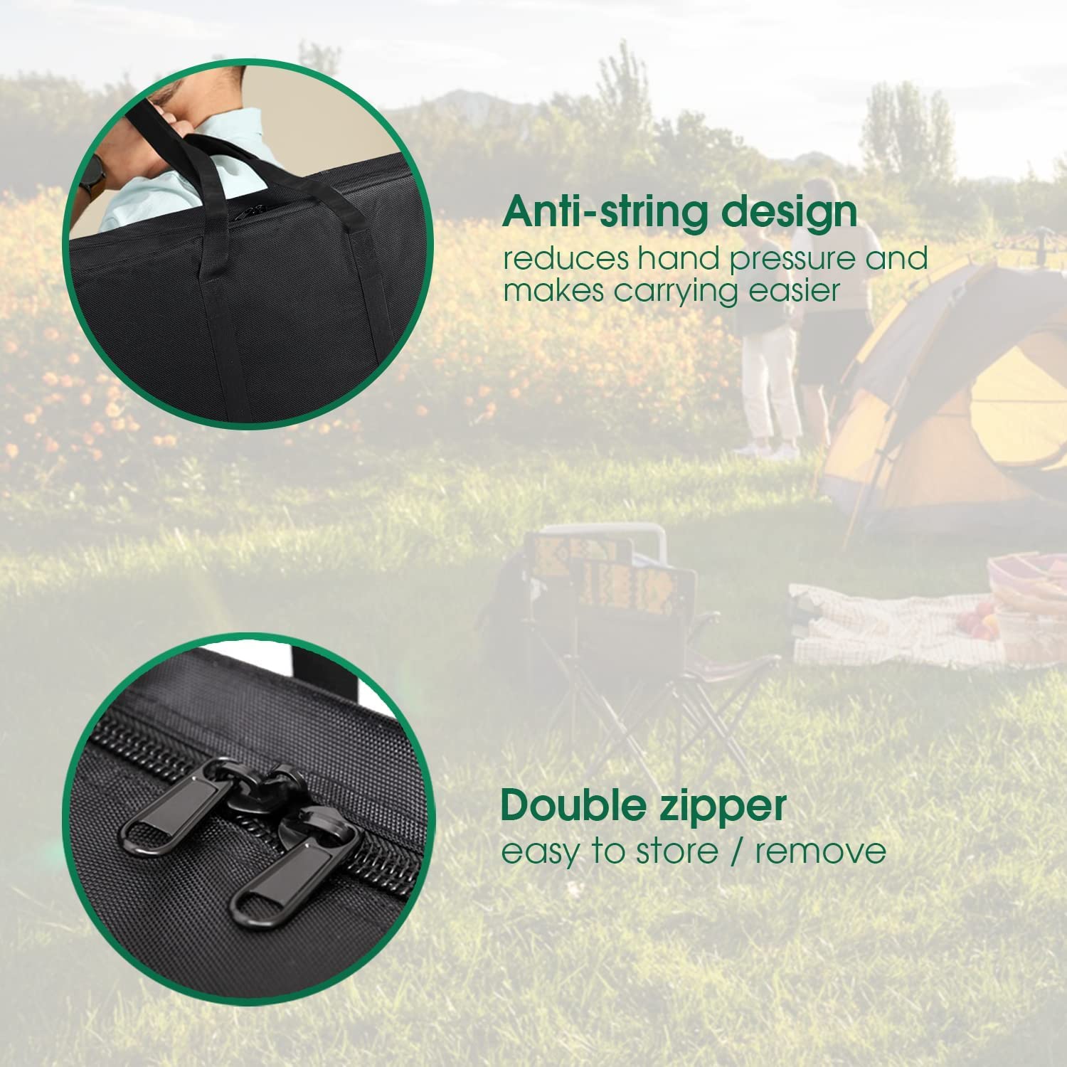 Borsa pieghevole per tavolo da campeggio impermeabile Oxford 500D 125 x 13 x 78