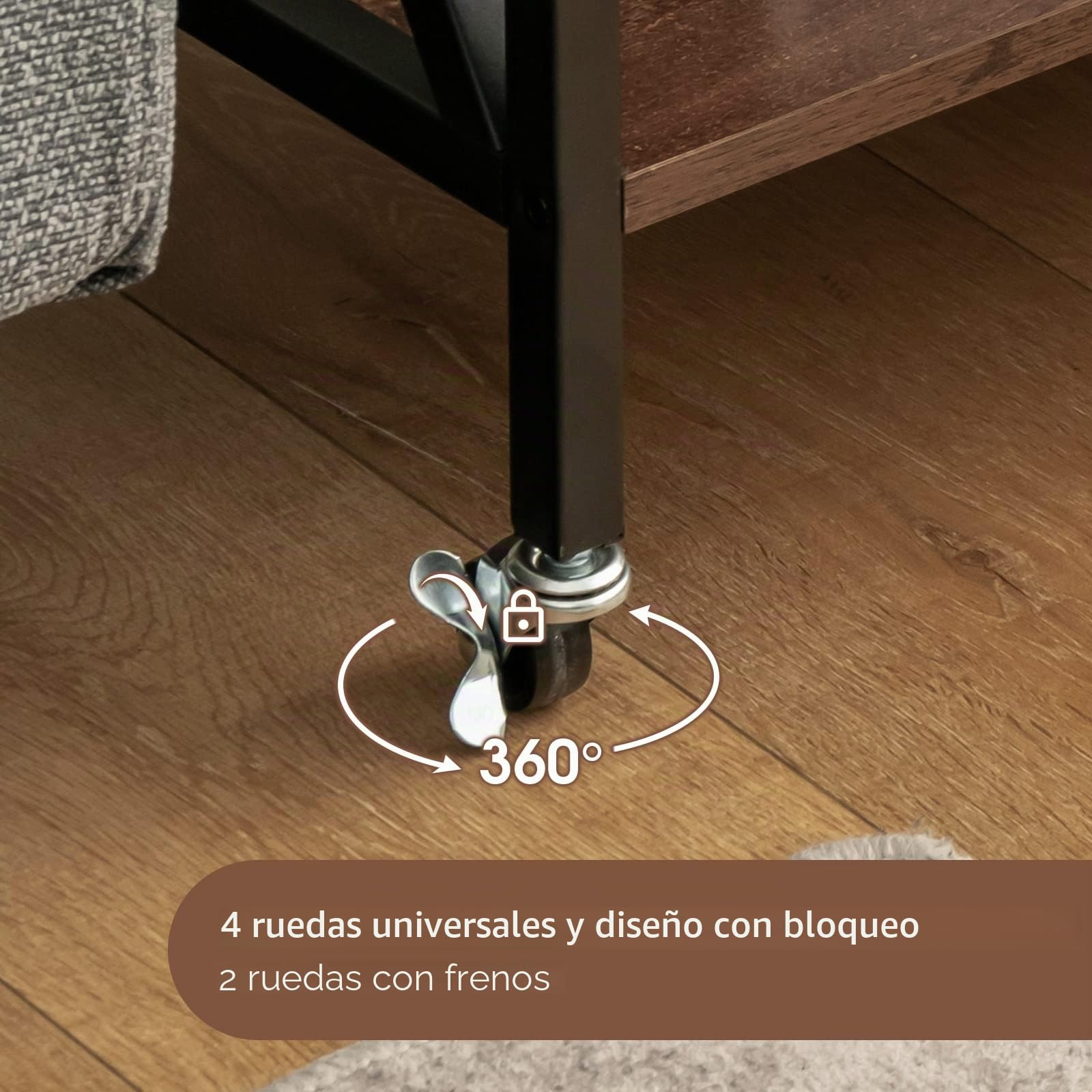 GOPLUS - Mueble de vinilo de 3 niveles con estación de carga, ruedas cerradas, marco de metal, mesa auxiliar para 250 vinilos para sala de estar, oficina, 52 x 45 x 75 cm (marrón rústico)