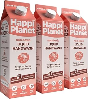 Happi Planet eco-friendly Liquid Handwash Refill | Plant Based, Non Toxic, Natural, Organic, Herbal, Chemical Free, Paraben Free, pH Balanced, Tough On Germs, Gentle On Hands (3L Pack)