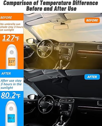 Miniatura 3 de BESTVIEW Parasol para parabrisas delantero compatible con Subaru Forester 2015-2018, parasol reflectante plegable para ventana delantera del