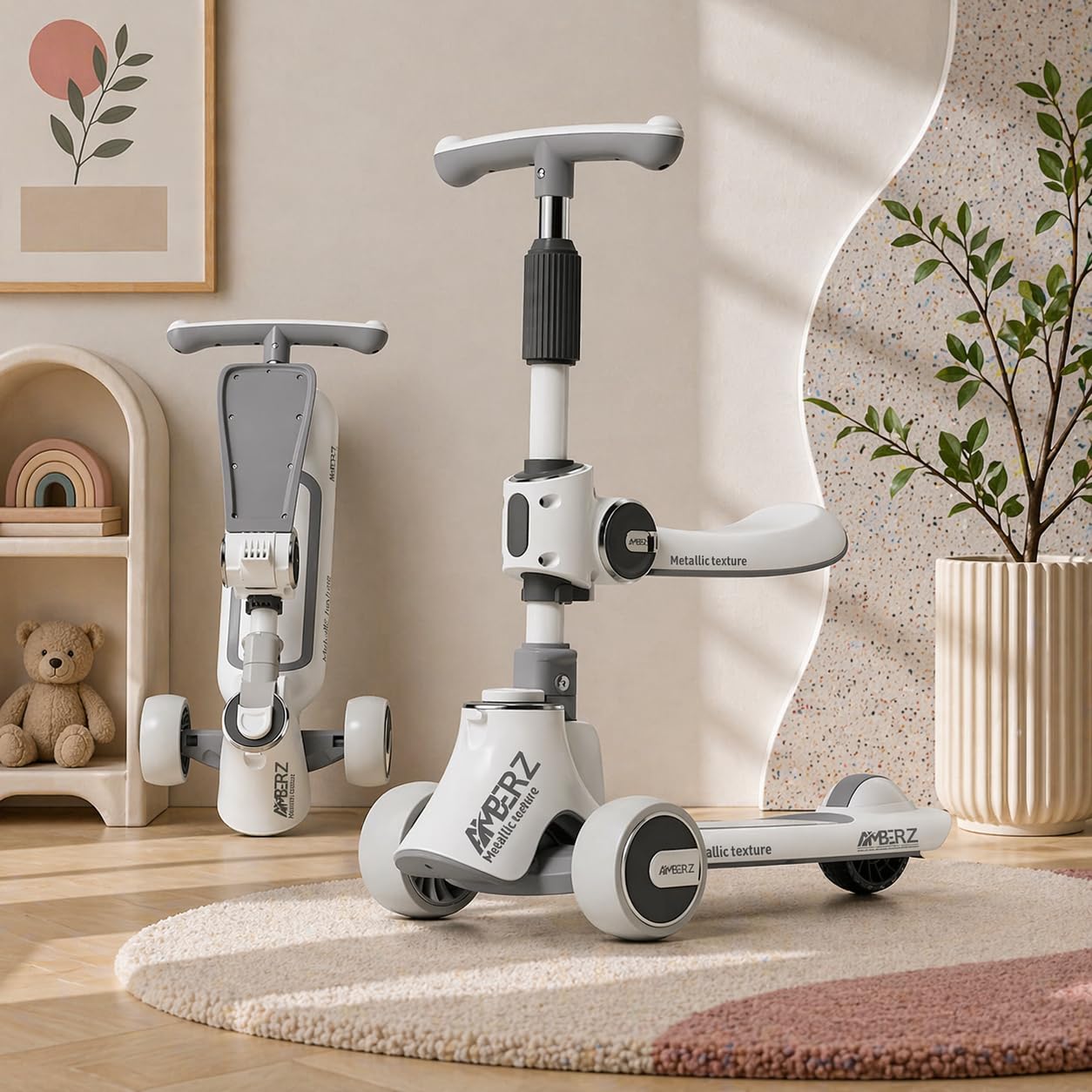 Versatile Kick Scooter with Seat – Extra Wide Deck, 3-Level Height Adjustment & Light-Up Wheels – Secure Kids Scooter for 3 to 10 Years-image-35
