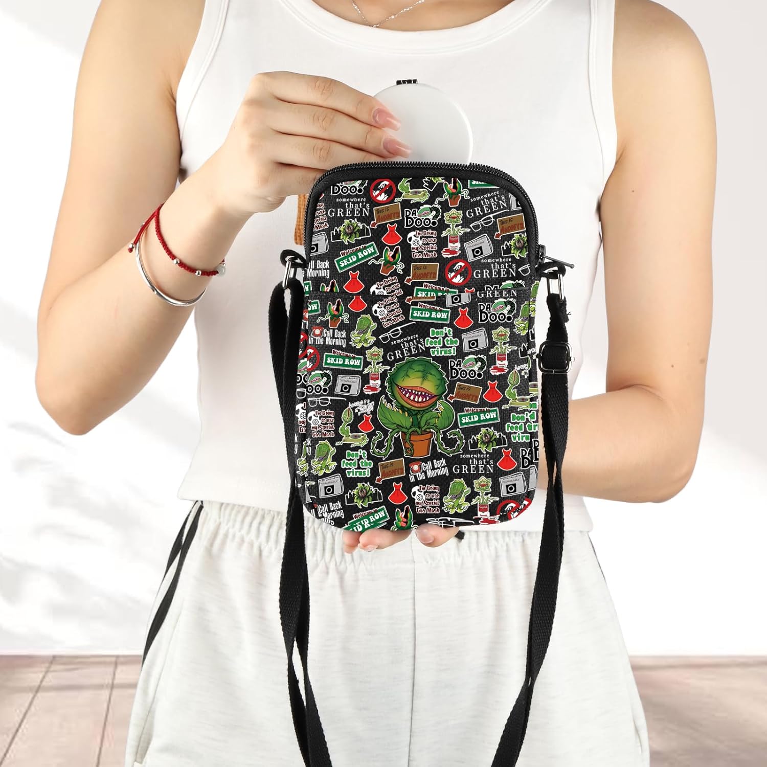 JNIAP Horror Movies Crossbody Bag Killer Plant Gift Don't Feed The Virus Gifts Mushnik's Flower Shop Shoulder Bag - Image 6