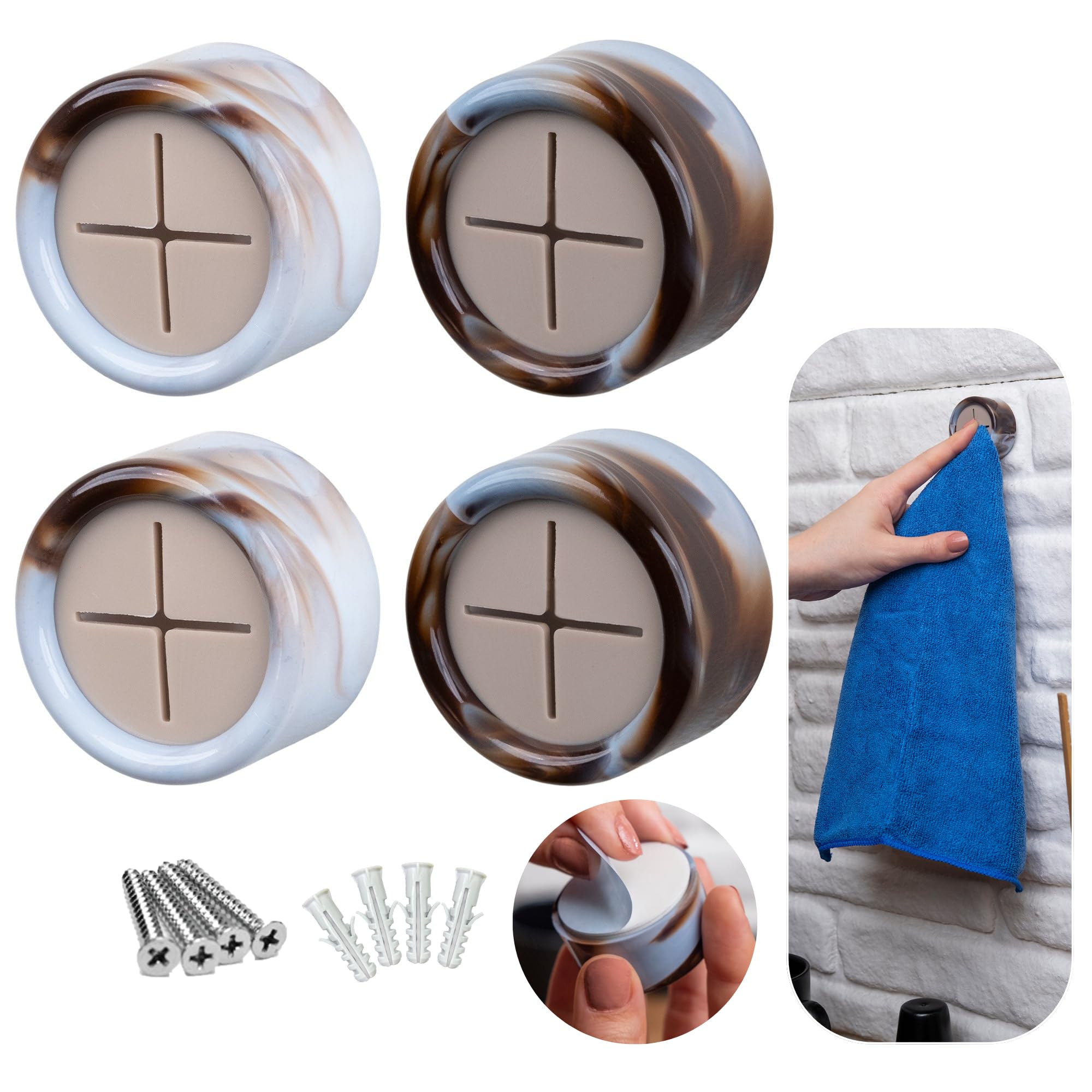 HEFA Towel Hooks - 4 Pack Kitchen Hooks -2