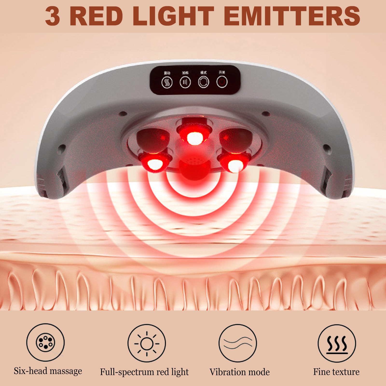 Kabelloses Bauchmassagegerät mit Rotlicht & Vibration,Bauchmassage mit Wärme,Elektrischer Bauchmassagegerät 2 Geschwindigkeiten,Taillenmassagegerät Eine für Beine und Nacken Muskelentspannung