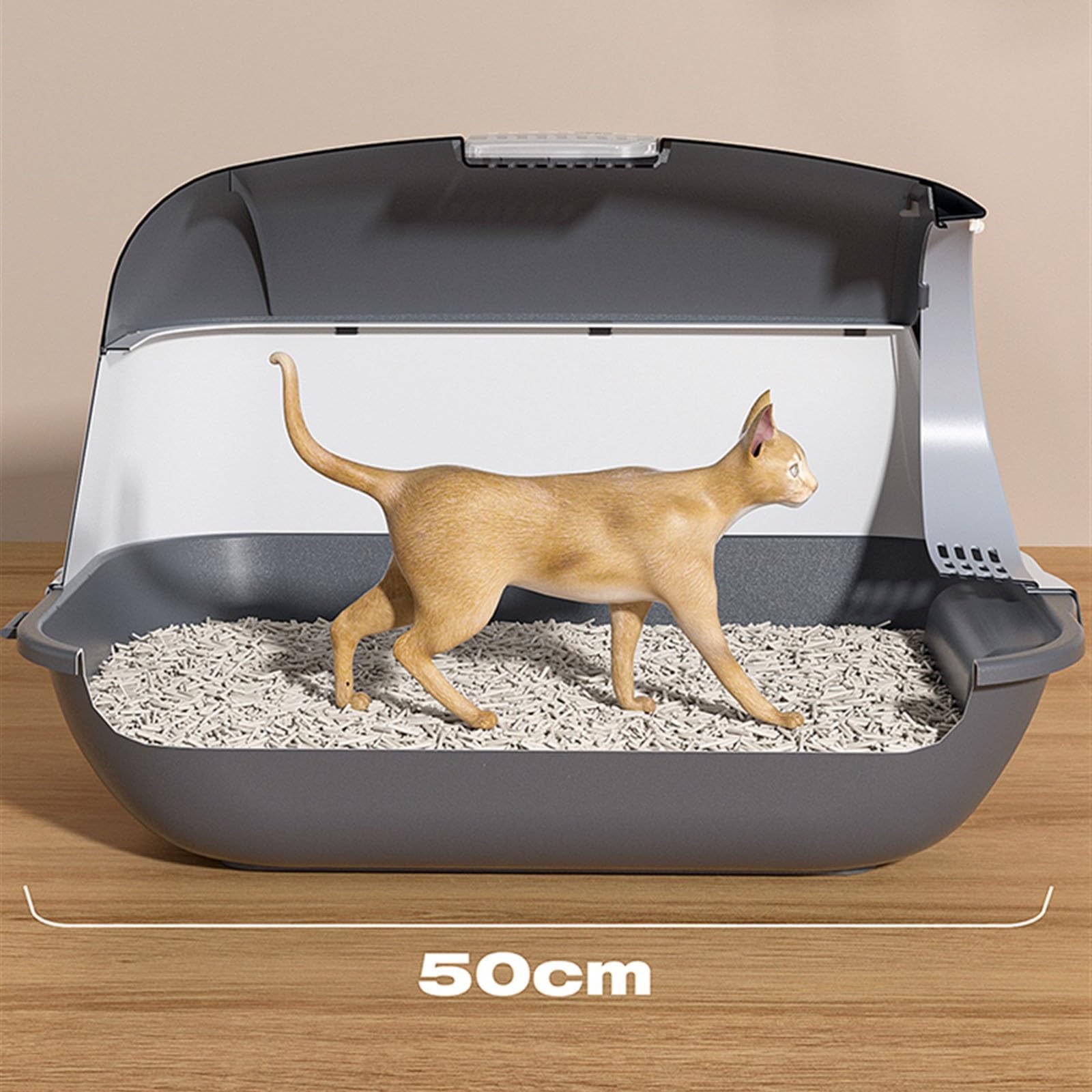 Lettiera per Gatti Lettiera for gatti con coperchio, grande lettiera for gatti con coperchio e paletta, lettiera for gatti chiusa, toilette portatile for animali domestici Toilette per Gatti(Blue)