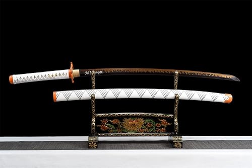 Miniatura 8 de Demon Slayer - Espadas de anime para cosplay T10, arcilla de acero templada con Hamon, espada katana hecha a mano, espada samurái japonesa real