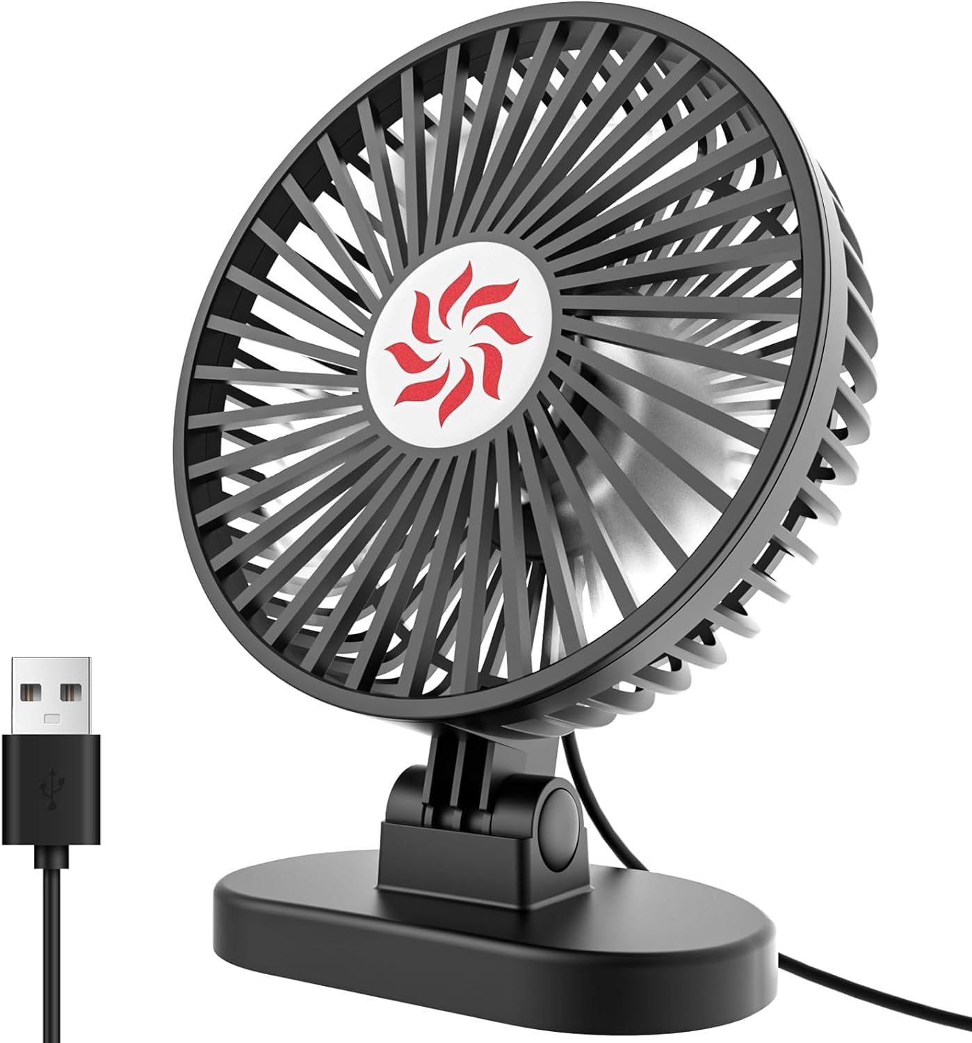 Mini Ventilatore USB Con Batteria 5000 MAh, Clip Girevole 720°, 3 Velocità, Silenzioso, Perfetto Per Ufficio E Viaggi