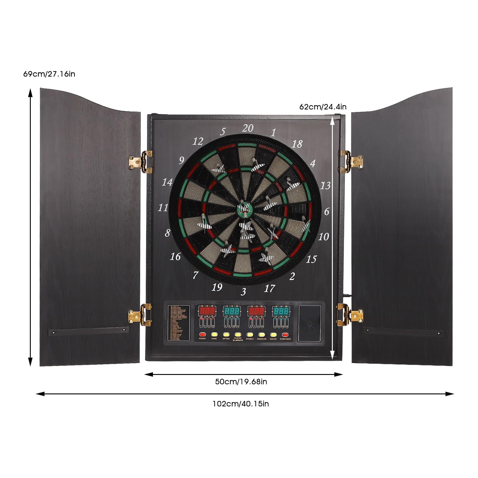 Elektronische Dartscheibe mit 12 Darts, 27 Spielmodi, LED-Anzeige und automatischem Zählen, für Häuser, Bars, Büros, 1 bis 16 Spieler