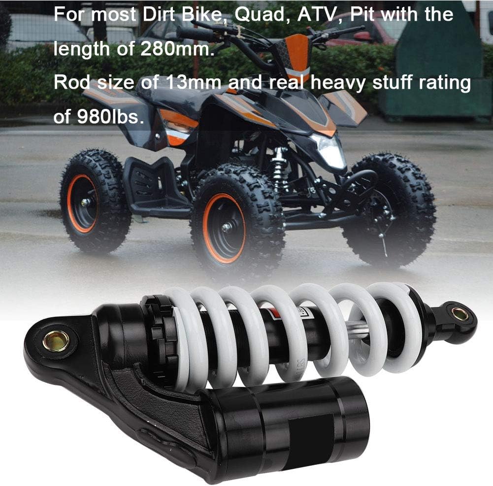 Shock Damper 280mm 980lbs Duty Rear Suspension Compatible with Bikes Quads ATVs and Pit Vehicles 13mm Rod Size Premium Aluminum Alloy Construction