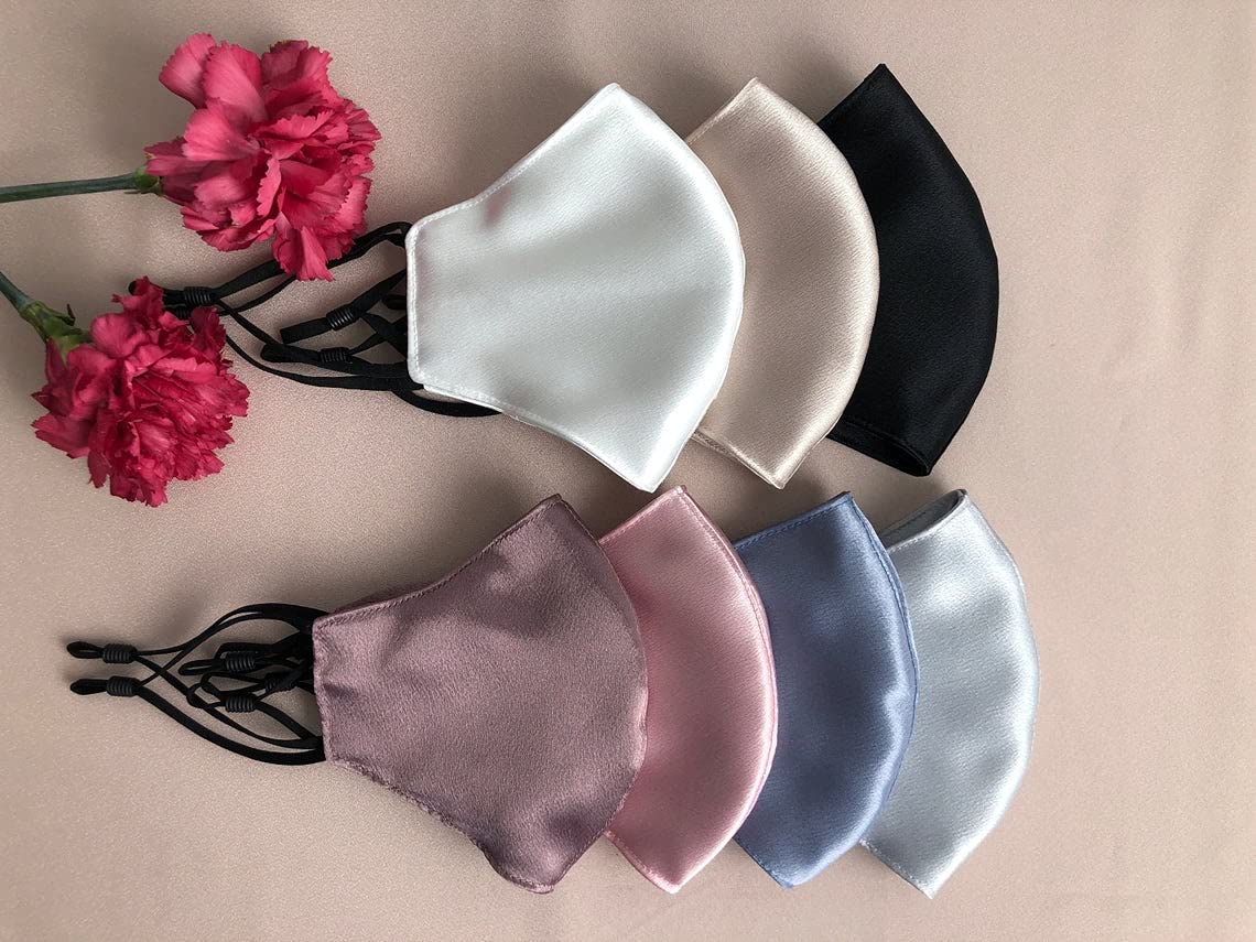Hansavani Enterprise Silk-satin face mask, soft elastic face mask for women and men,girls (a32)