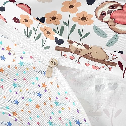 Vista 191 de Feelyou Funda de edredón de perro de dibujos animados, juego de ropa de cama para niños y niñas, perros y flores, funda de edredón con plantas Multi