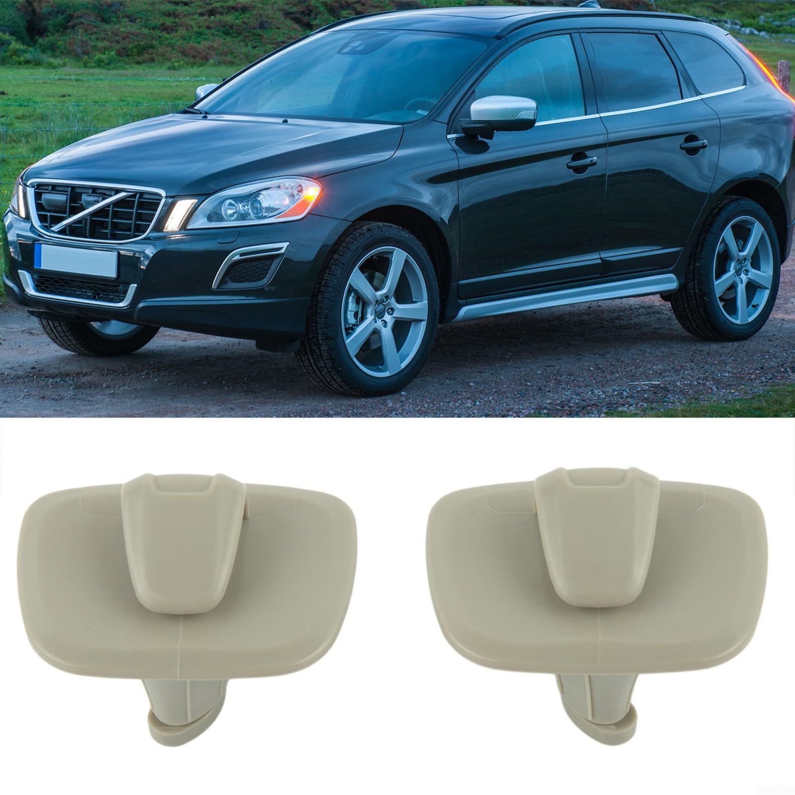 2 ganci appendiabiti per sedile posteriore per modelli Volvo adatti a XC40, XC60 e XC90 (grigio)