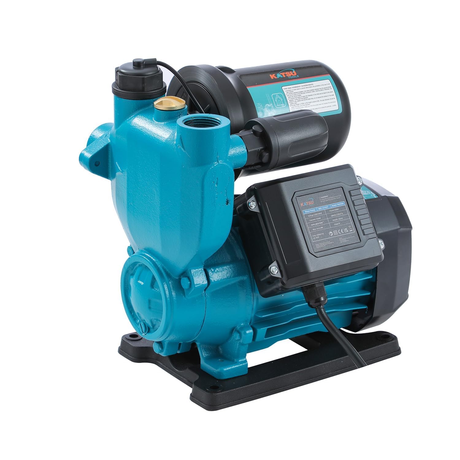 KATSU Bomba de Refuerzo de Agua de 550W, Automático Control de Presión, Autocebante Adecuado para Grifos de Agua para el Hogar y el Jardín 151437
