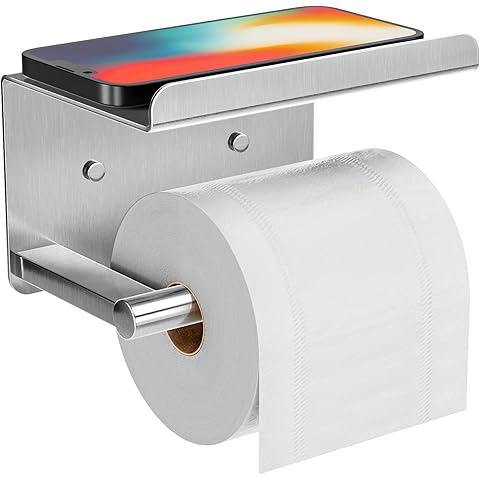 Self-Adhesive Toilet Paper Roll Holder - Wall Mount Or Adhesive Toilet Paper Holder...