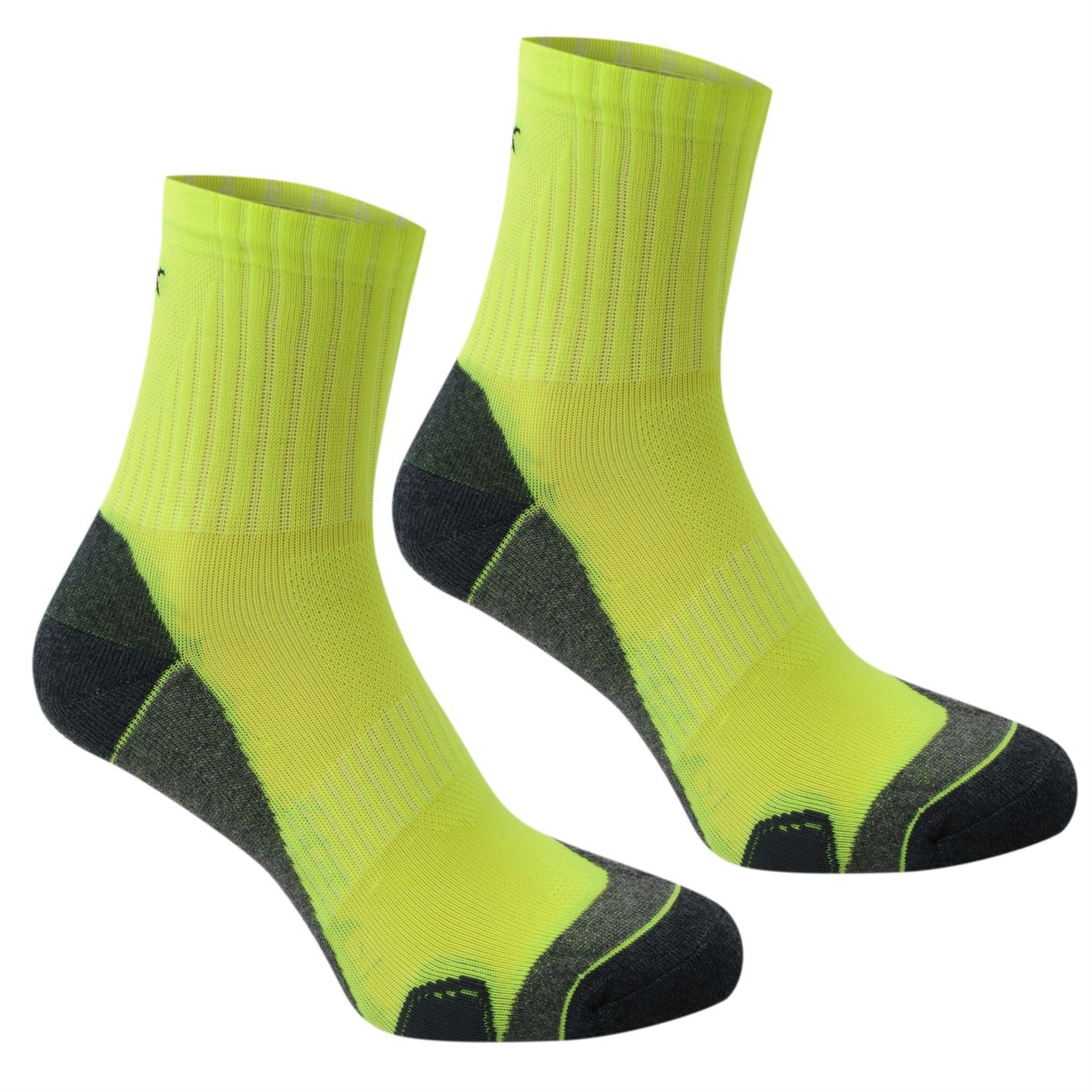Karrimor Mens Dri Skin 2 Pack Running Socks Fluo Yellow Mens 7-11
