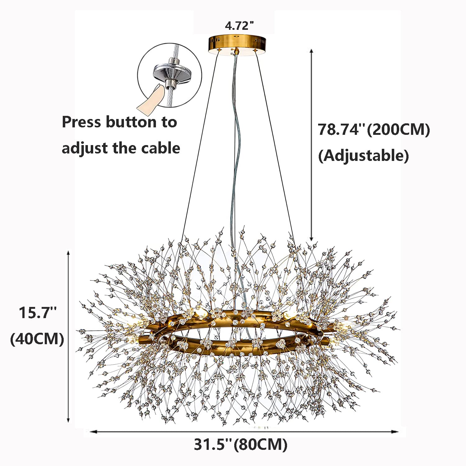 LED-hangverlichting, moderne 8-lamps prismatische kristallen kroonluchter hanglamp cilindrische hangende plafondlamp in goud voor slaapkamer woonkamer, eetkamer, café-bar, hal decor