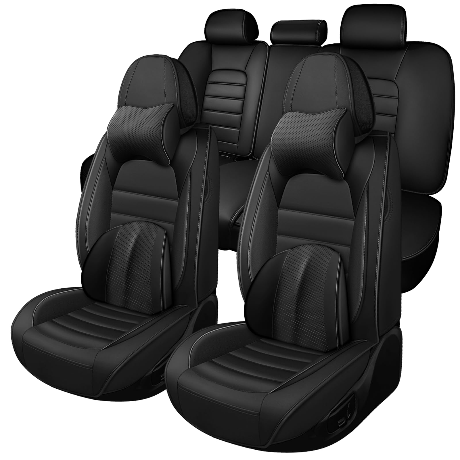 Megaseat Full Set for Dodge Dakota Seat Covers 1999-2011,Waterproof Nappa Leather Car Seat Protector with Pillow, Anti-Slip & Comfortable Car seat