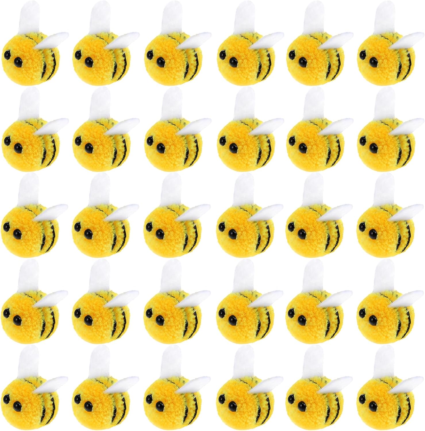30 Pcs Felt Bees for Crafts Mini Bee Plush Decor Small Wool Felt Bumble Bee Plush Mini Cute Bumble Bee for Bee Gender Reveal Decorations Clothing Hat Gift DIY Crafts