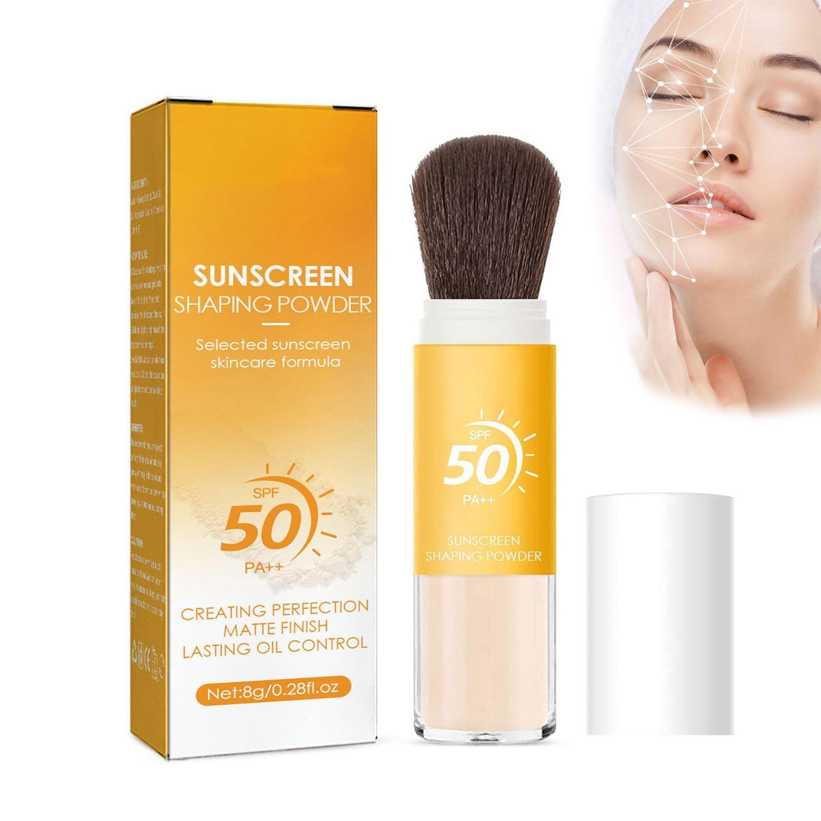– SWIUKPHE Sunscreen Setting Powder, SPF 50, Translucent, Oil Control Natural Matte Finish, Lasting Lightweight Breathable, All Skin