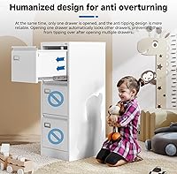 Vista 32 de Archivador vertical de 2 cajones con cerradura de metal, archivador vertical de metal, para oficina y hogar, archivadores verticales de acero