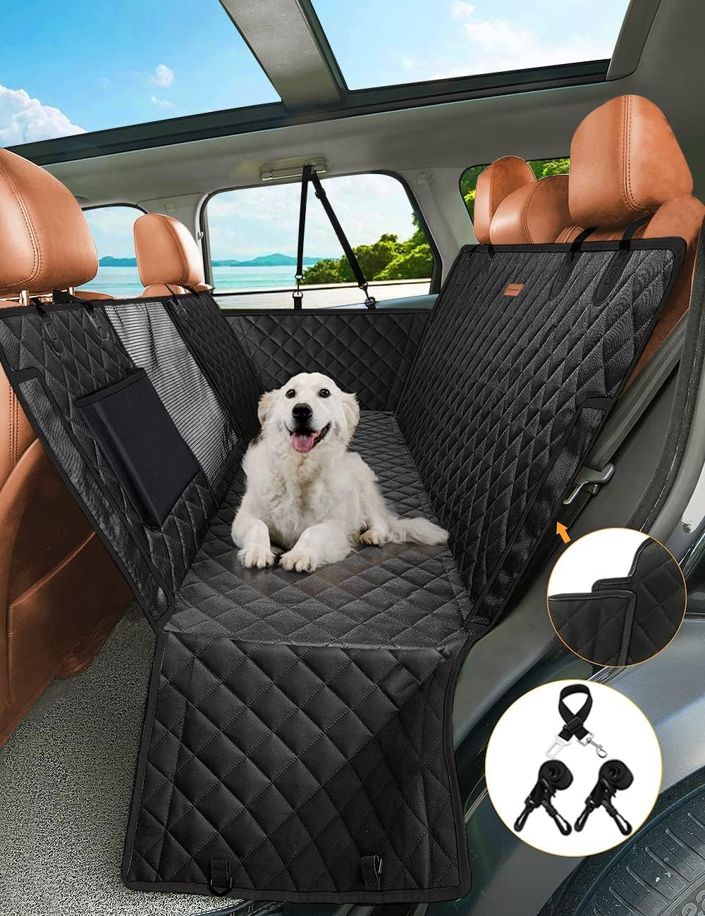 AMICA 4-in-1 Dog Car Seat Cover, Scratchproof Hammock with Big Mesh Window, Durable Pets Back Cover Protector (for SUV & Sedan Cars) (B0CJPCSKR2) Amazon Price History, Amazon Price Tracker