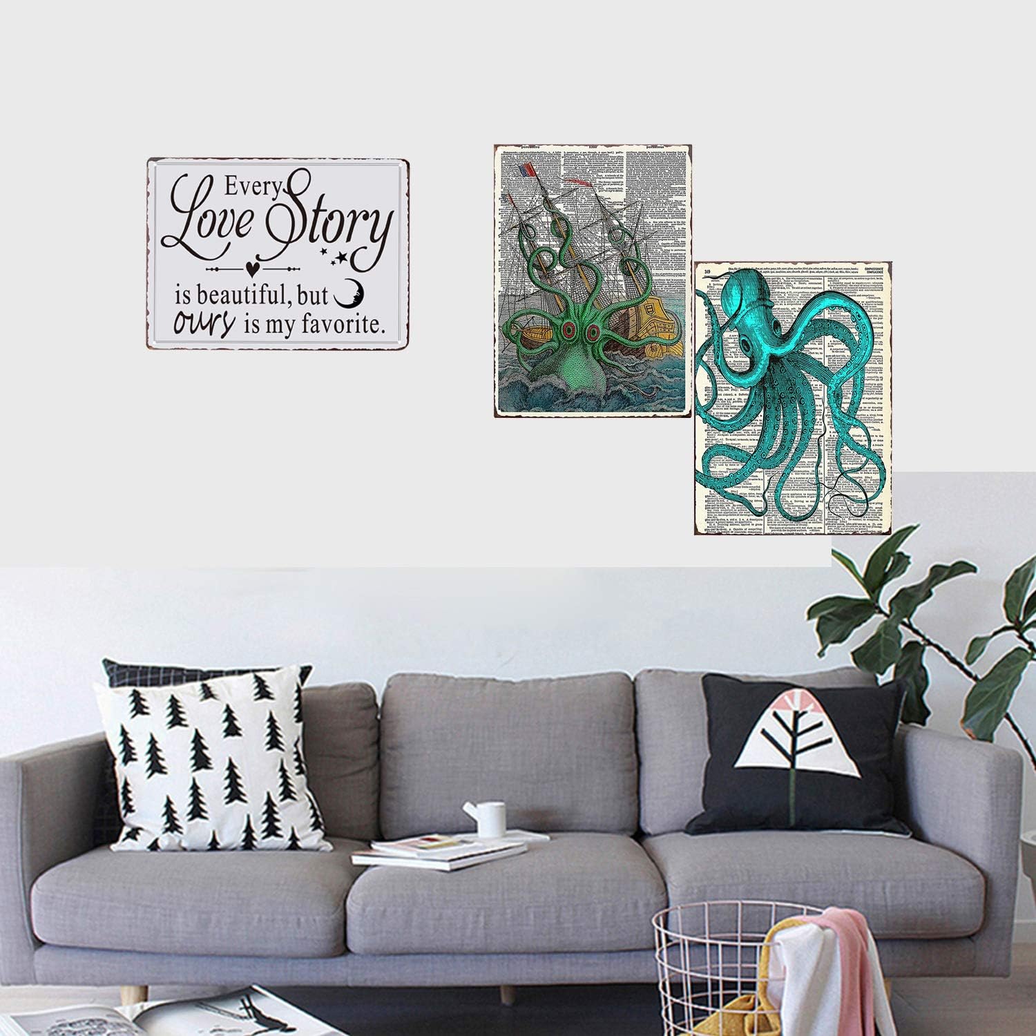 PXIYOU Every Love Story Is Beautiful, But Ours Is My Favorite Retro Vintage Metal Sign Rustic Bedroom Decor Farmhouse Country Home Decor 8X12Inch