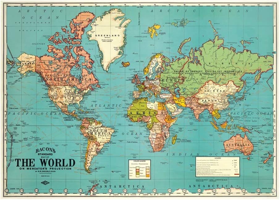World map decorative paper