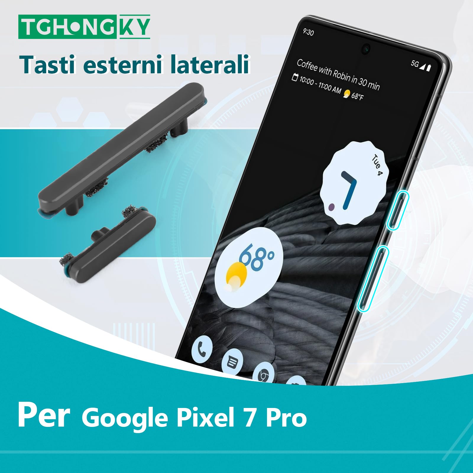 Tappetino Di Ricambio In Gomma Nera Per Toyota 3 Pulsanti Telecomando - Foto 4