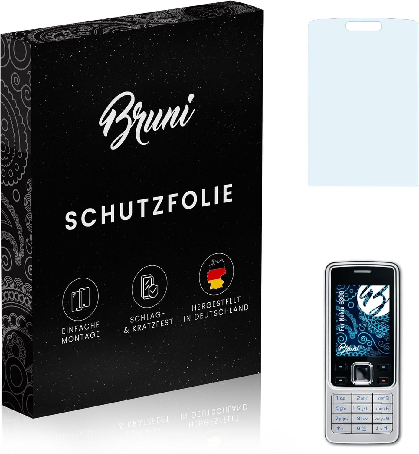 Bruni Screen Protector compatible with Nokia 6300 Protector Film, crystal clear Protective Film (2X)