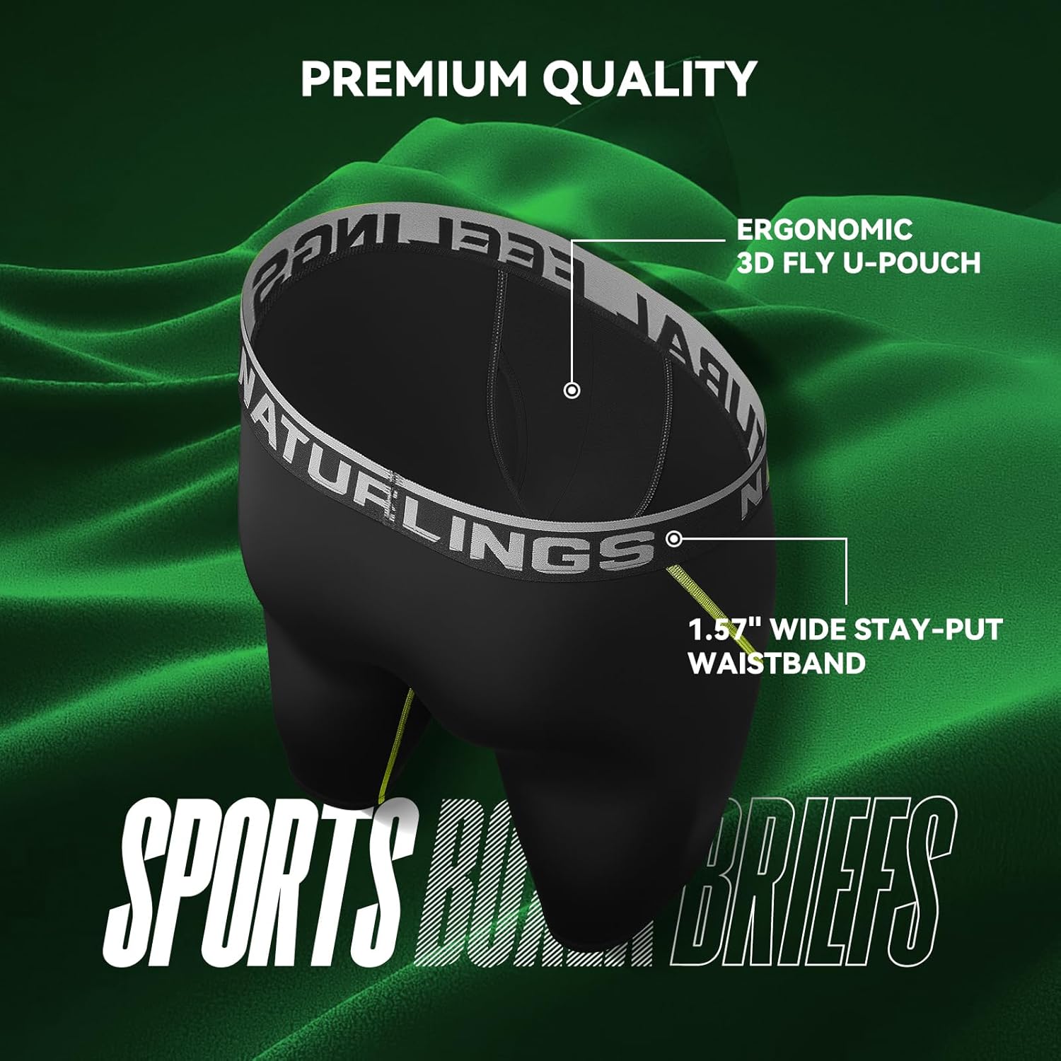 Natural Feelings Mens Underwear Boxer Briefs Long Leg 9 Inch Performance Boxer Briefs for Men - Image 4