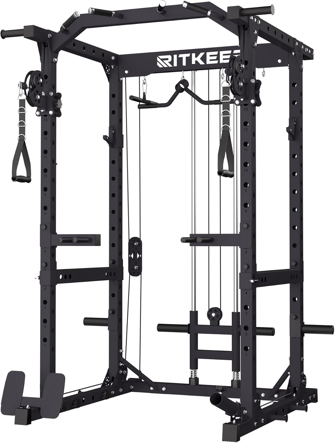 RitKeep Fitness RitKeep M10 Power Cage – 1500lb Capacity with Cable Crossover & 15-Level Pulley