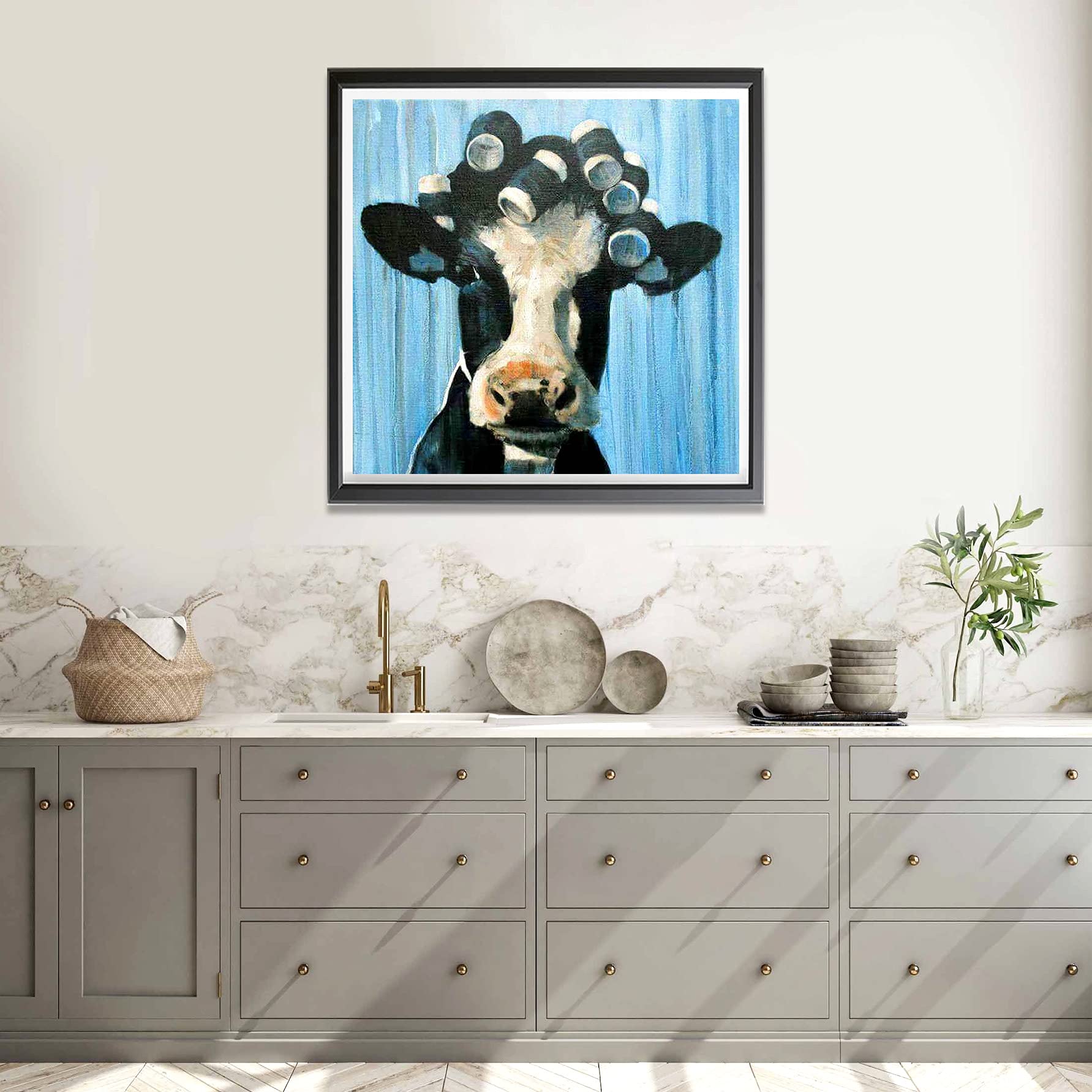 Ginfonr 5D Diamond Painting Complet Fleur Grue, Broderie Peinture Diamant Painting Animal Kit Round Full Drill Complet Décoration De Pour La Décoration Murale De La Maison 30x40 Cm