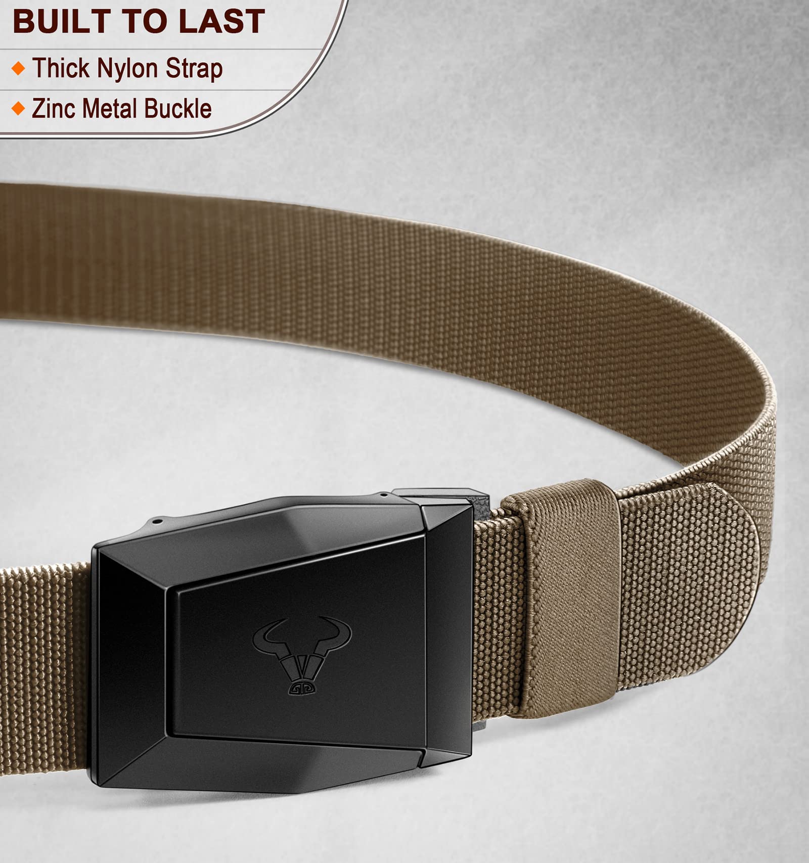 BULLIANT Cintura Tattica,Cintura Uomo Militare Lavoro Trekking 3,8cm,Fibbia a Sgancio Rapido