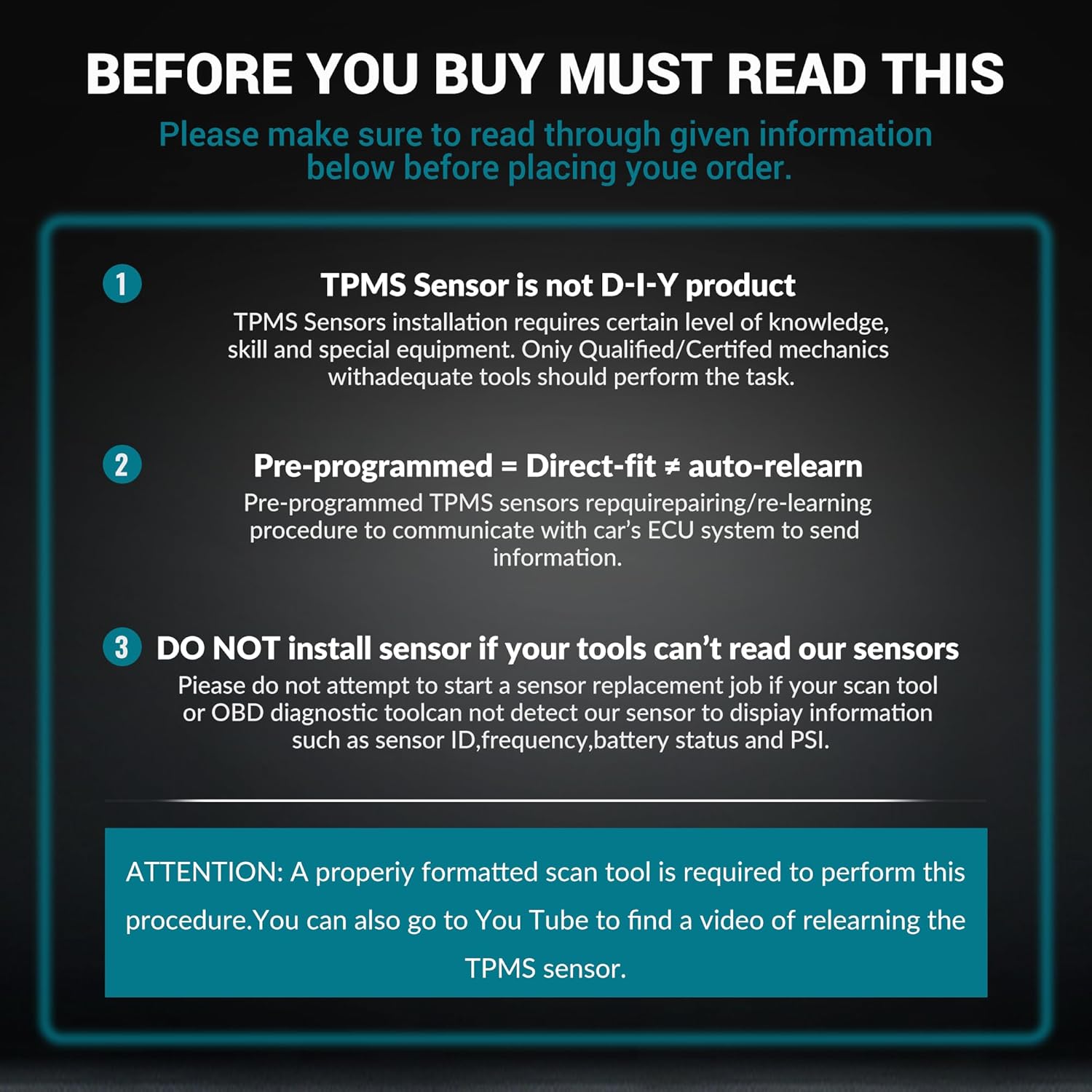 TPMS Sensor,Set of 4 315Mhz GM Tire Pressure Sensor Compatible with Buick Cadillac Chevrolet GMC,Tire Sensor OE Replaces#13598771,13598772,13586335,13581558