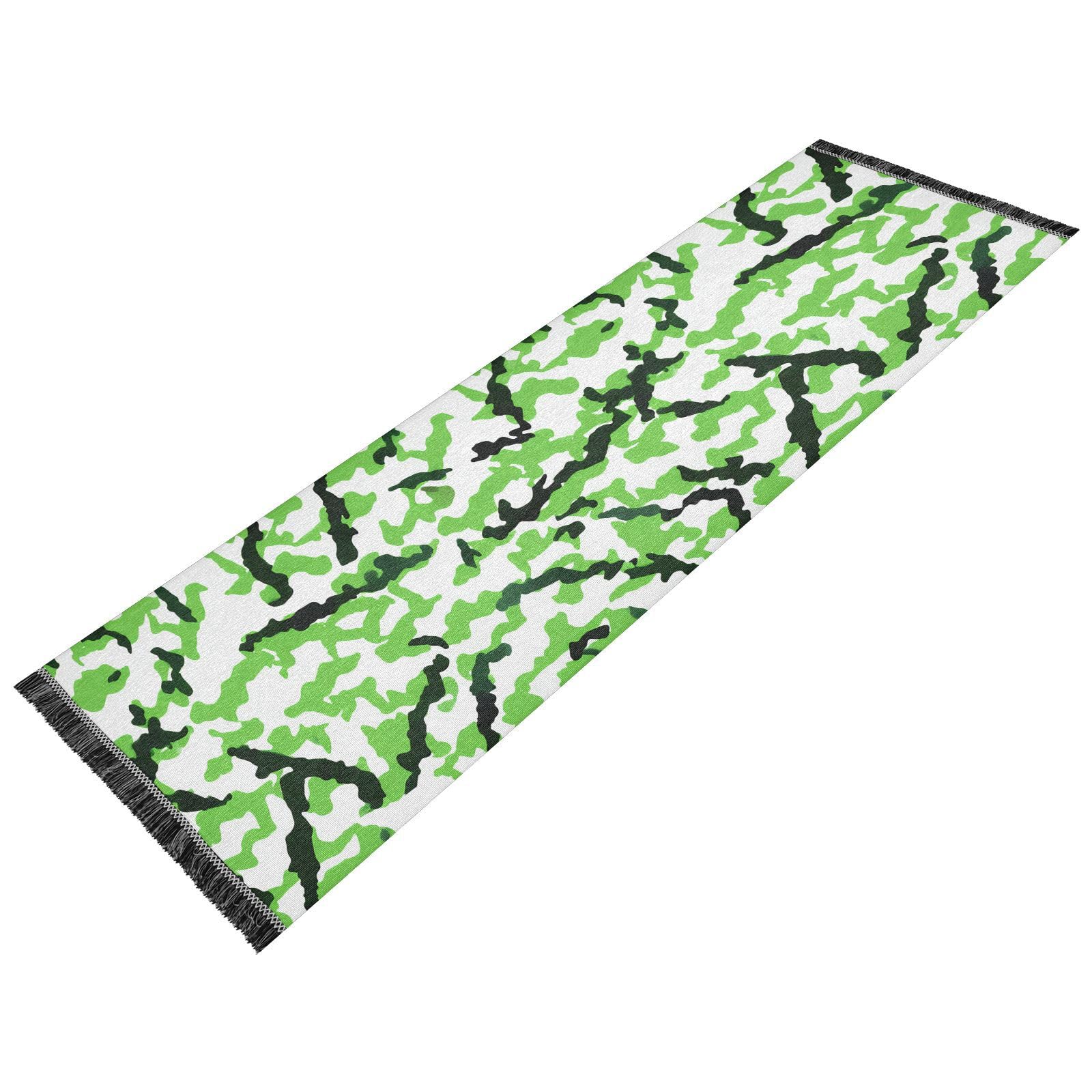 Abstract Camouflage Green Runner Rug for Hallways Kitchen Rugs Washable Rug for Bathroom Laundry Entryway Indoor