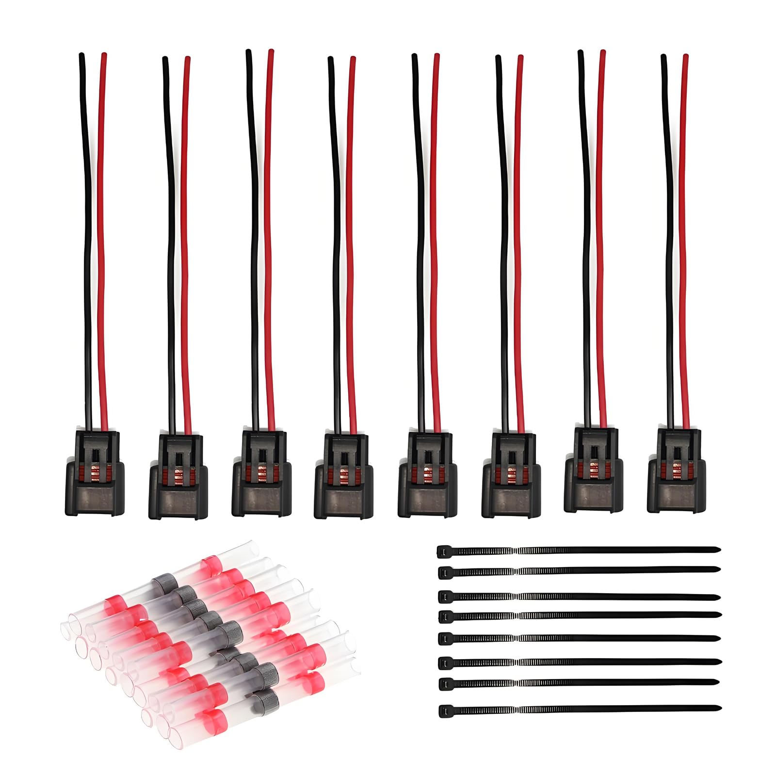 Set of 8 Ignition Coil Module Connector Replacement for 4.6L 5.4L 6.8L Ford F150 F250 Mustang Modular Ignition Coil Pigtail Harness Plug