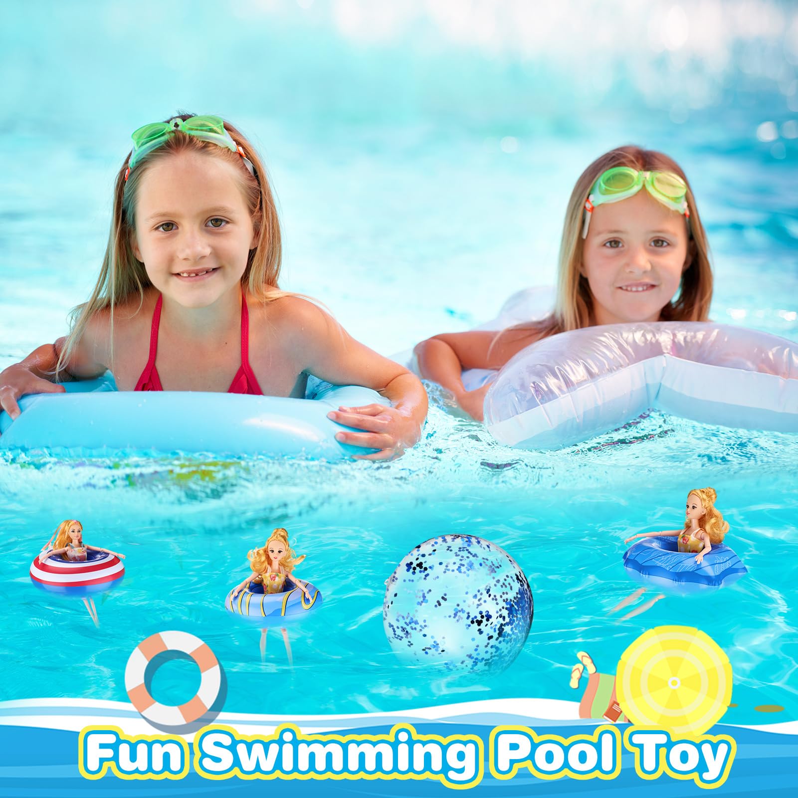 Snapklik.com : CHENGU 6 Pcs Pool Floaties For Girl Dolls Swim ...