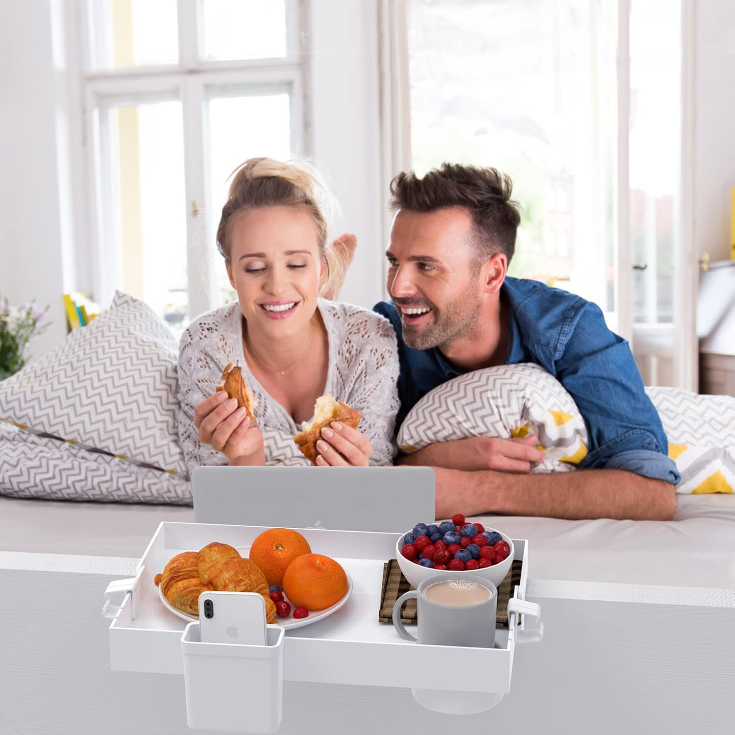 Ronlap Folding Bedside Shelf, Bunk Bed Shelf Organizer for Top Bunk Dorm Clip On Nightstand for College Dorm Loft Bed with Cup Holder Hooks Hanging Cup Plastic Bedside Shelf Tray for Kids, White : Home & Kitchen