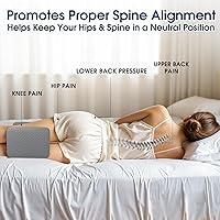 Vista 5 de BlissTrends Almohada de rodilla de espuma viscoelástica, almohada de rodilla para dormir de lado, almohadas de piernas para dormir circulación
