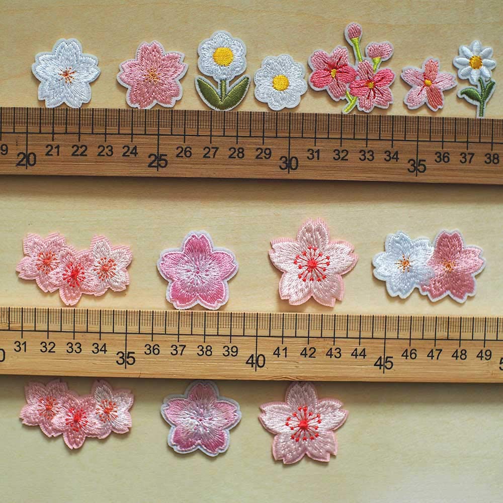 Amazon.co.jp: sempiterno アイロンワッペン 刺繍 桜 花 DIY 服 工芸品