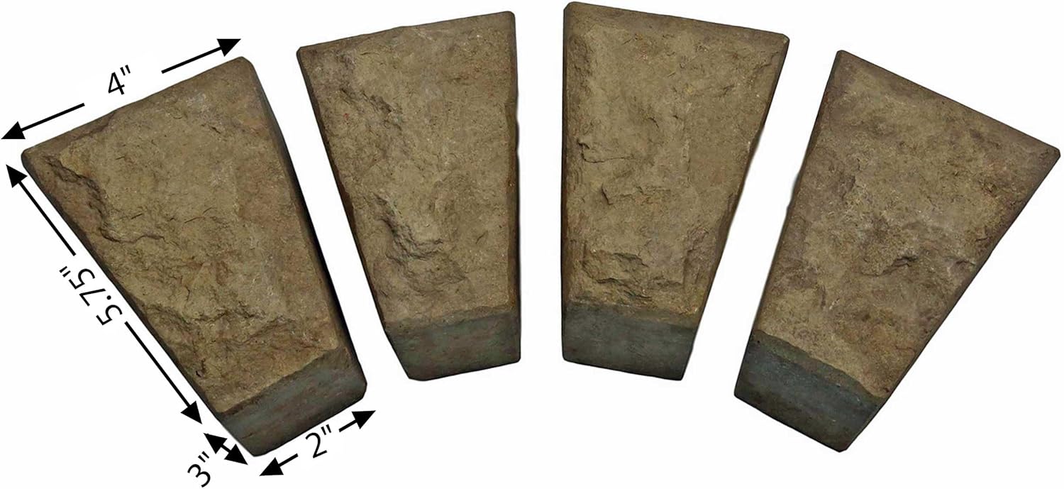 Veneer Stone Rubber Molds for Concrete, Keystones, 5.75", 4 Count, Recycled Material