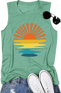 Sunrise Sunset Sunshine T Shirt for Women Outdoor Workout Hawaii Beach Sea Nature Adventure Tee Top