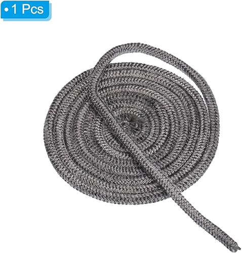 Miniatura 3 de PATIKIL Junta de estufa de madera de 14 x 86 pulgadas, fibra de vidrio de grafito redonda de resistencia a altas temperaturas, repuesto para estufas