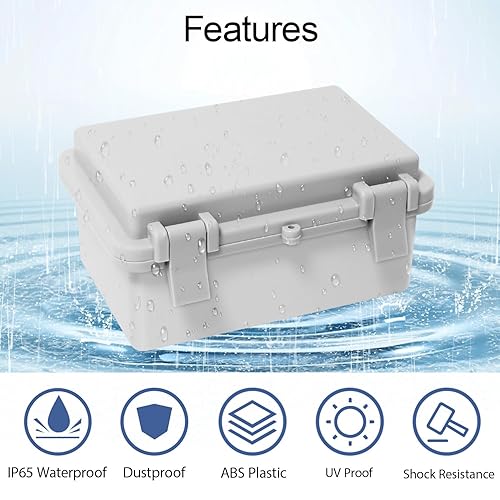 Miniatura 10 de LMiEtool - Caja de conexiones, carcasa de plástico ABS impermeable IP65, resistente al polvo, caja de proyectos para exteriores e interiores,