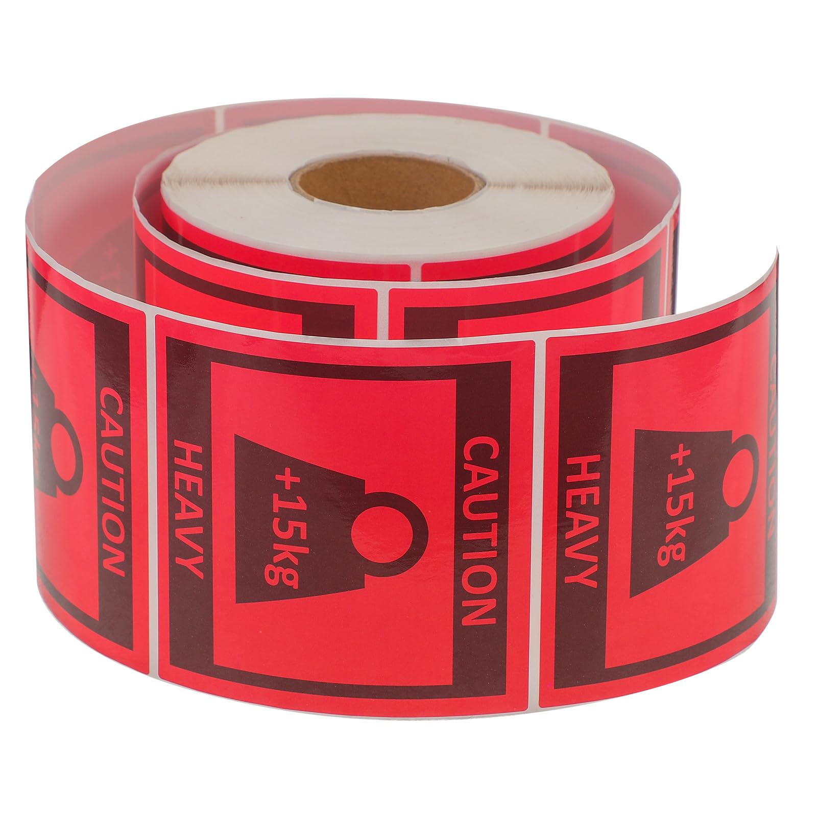 Achtung Schwere Aufkleber für Versand und Umzugskartons mit Starkem Klebstoff und Auffälligem Warnsymbol 500 Etiketten pro Rolle für Lager und Transportverpackung