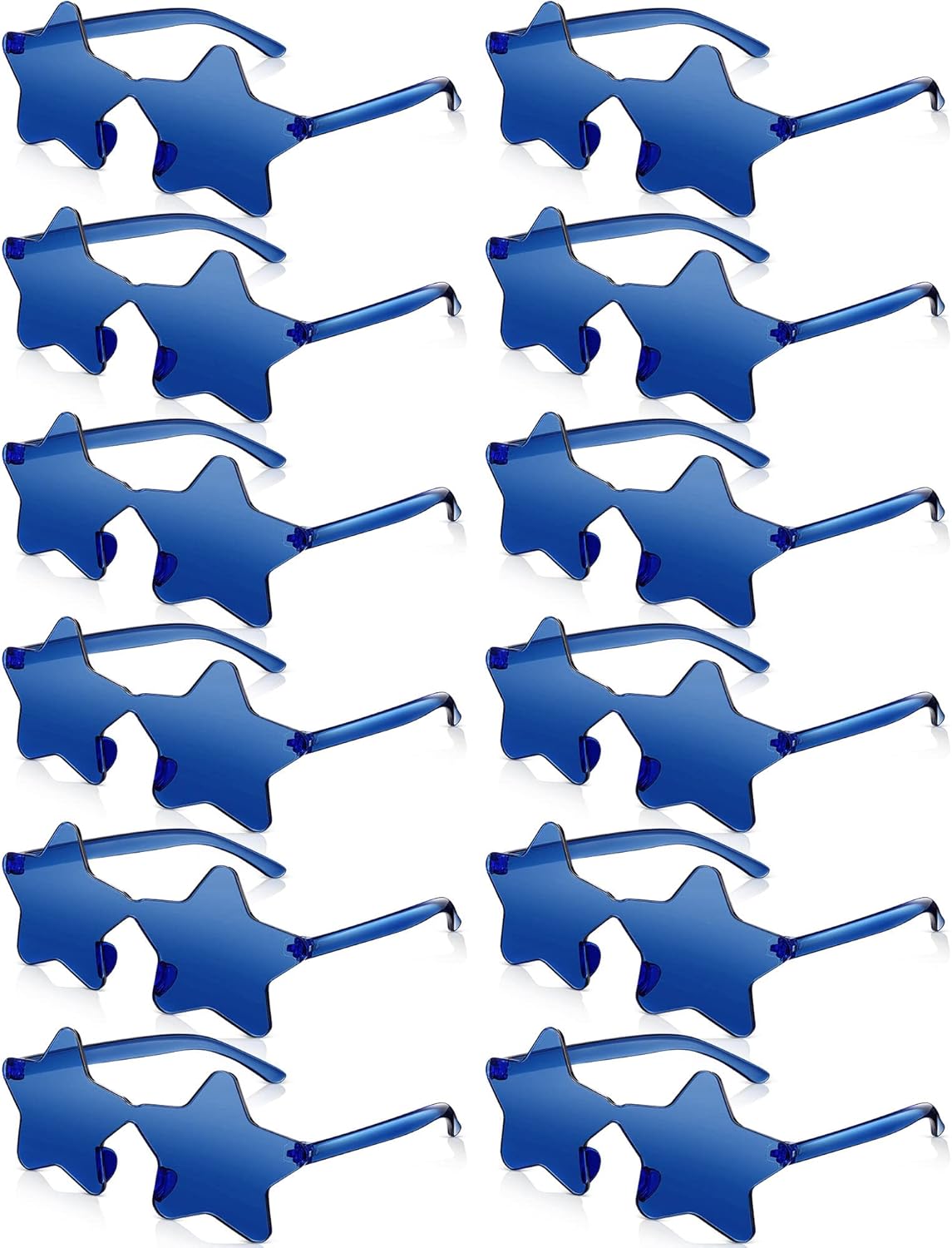 Cindeer 40 Pairs Rimless Star Shape Sunglasses Colorful Transparent Sunglasses Pentagram Glasses for Adult