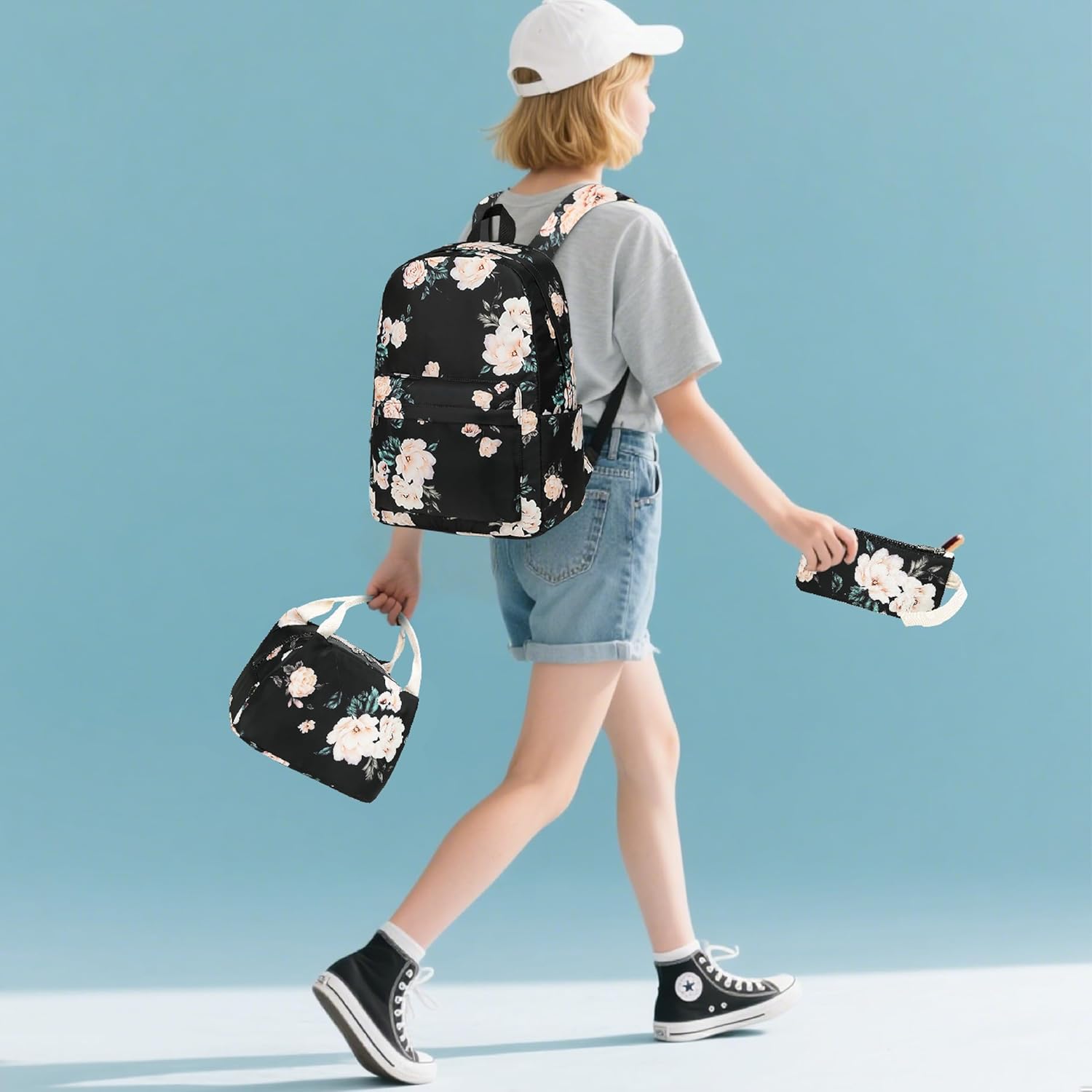 Bluboon Teens Backpack Set Girls School Backpack Lunch Box Pencil Bags Student Bookbags 3 in 1 - Image 2