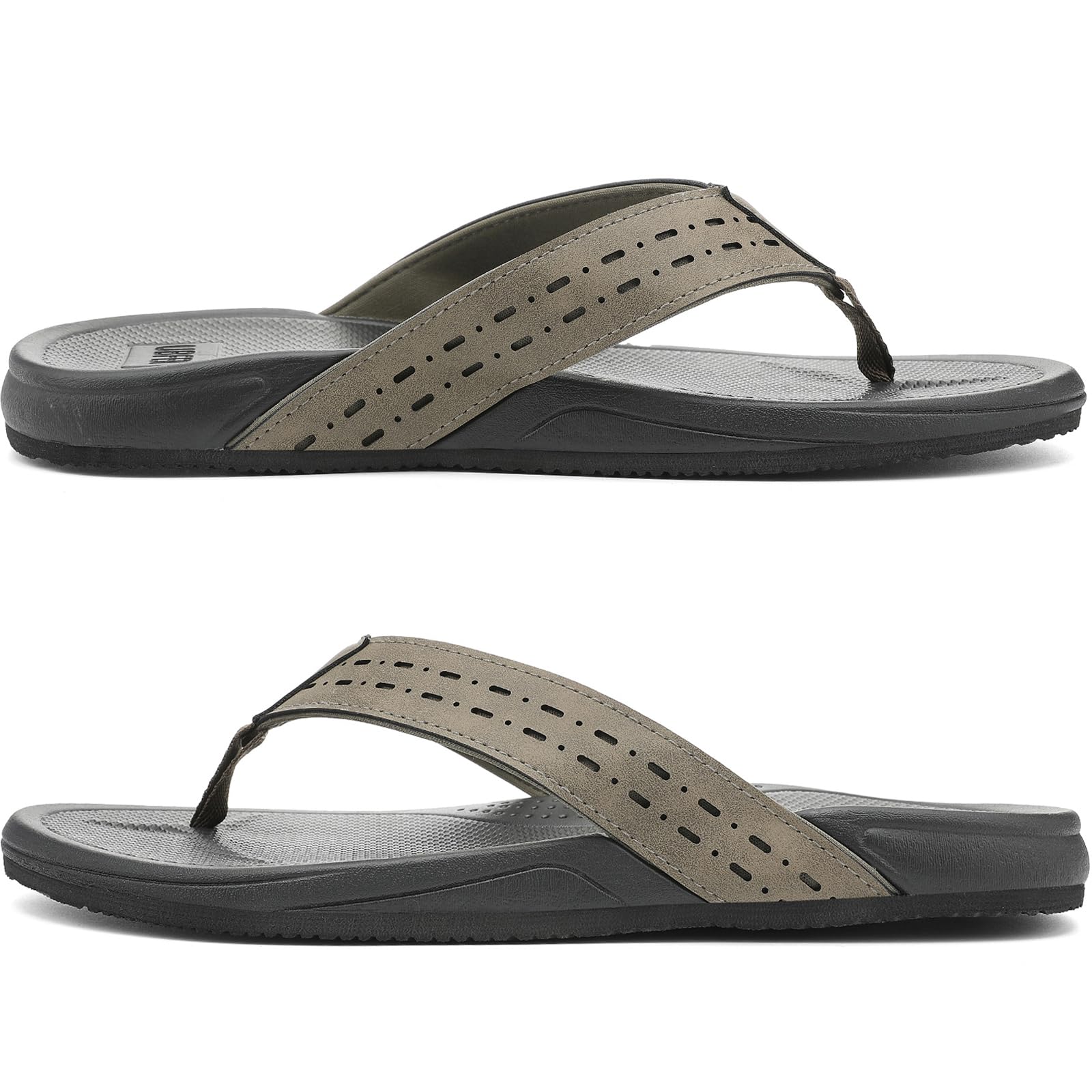 UBFEN Mens Rubber Flip Flops for Beach and Water | Lightweight Cushioned Comfort Sandals, Summer Outdoor Wear