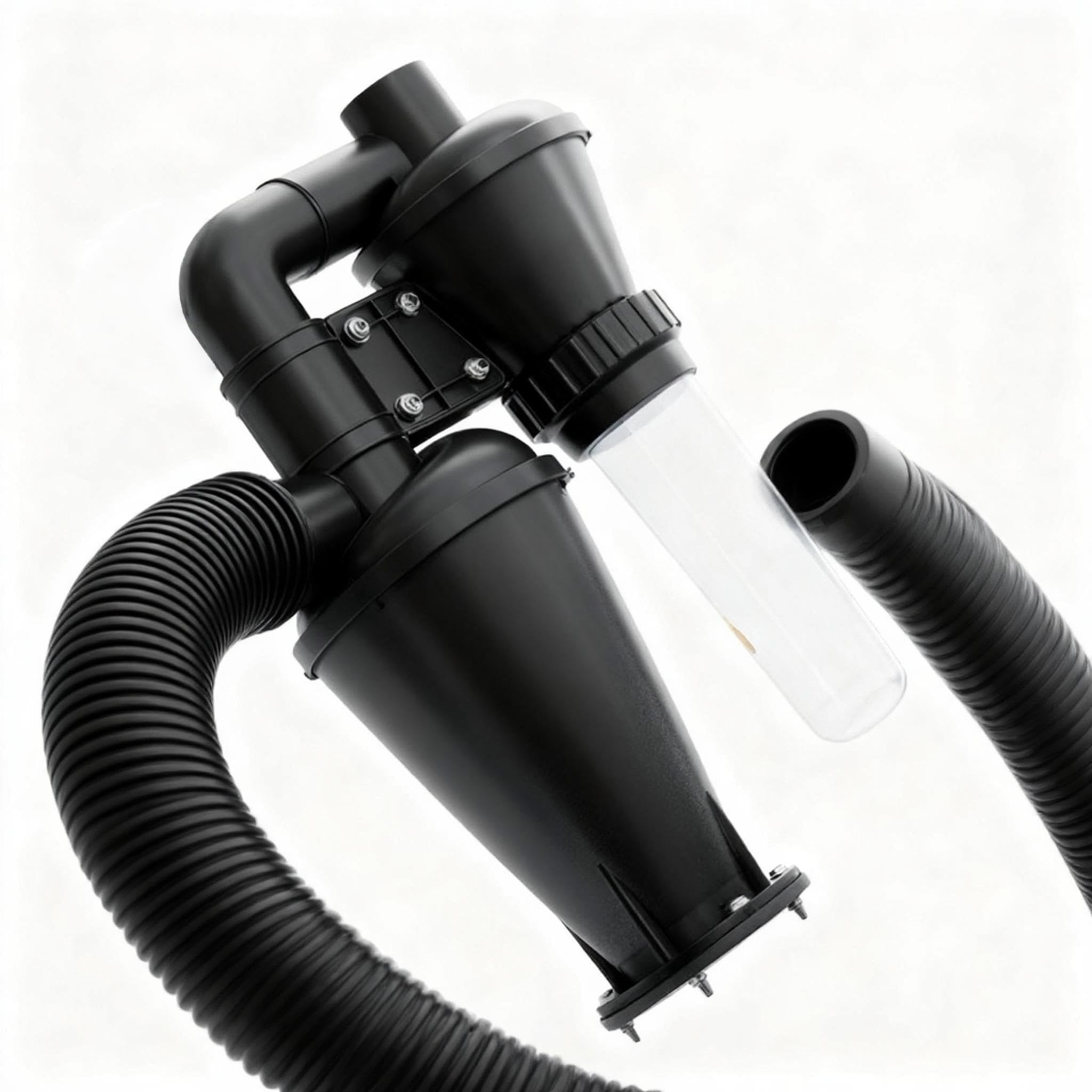 Separador ciclónico, con filtro turbocompresor de 50 mm/2 pulgadas, adecuado para separar virutas de madera, polvo, virutas de metal, plástico, textiles, hojas y pelo, colector de polvo